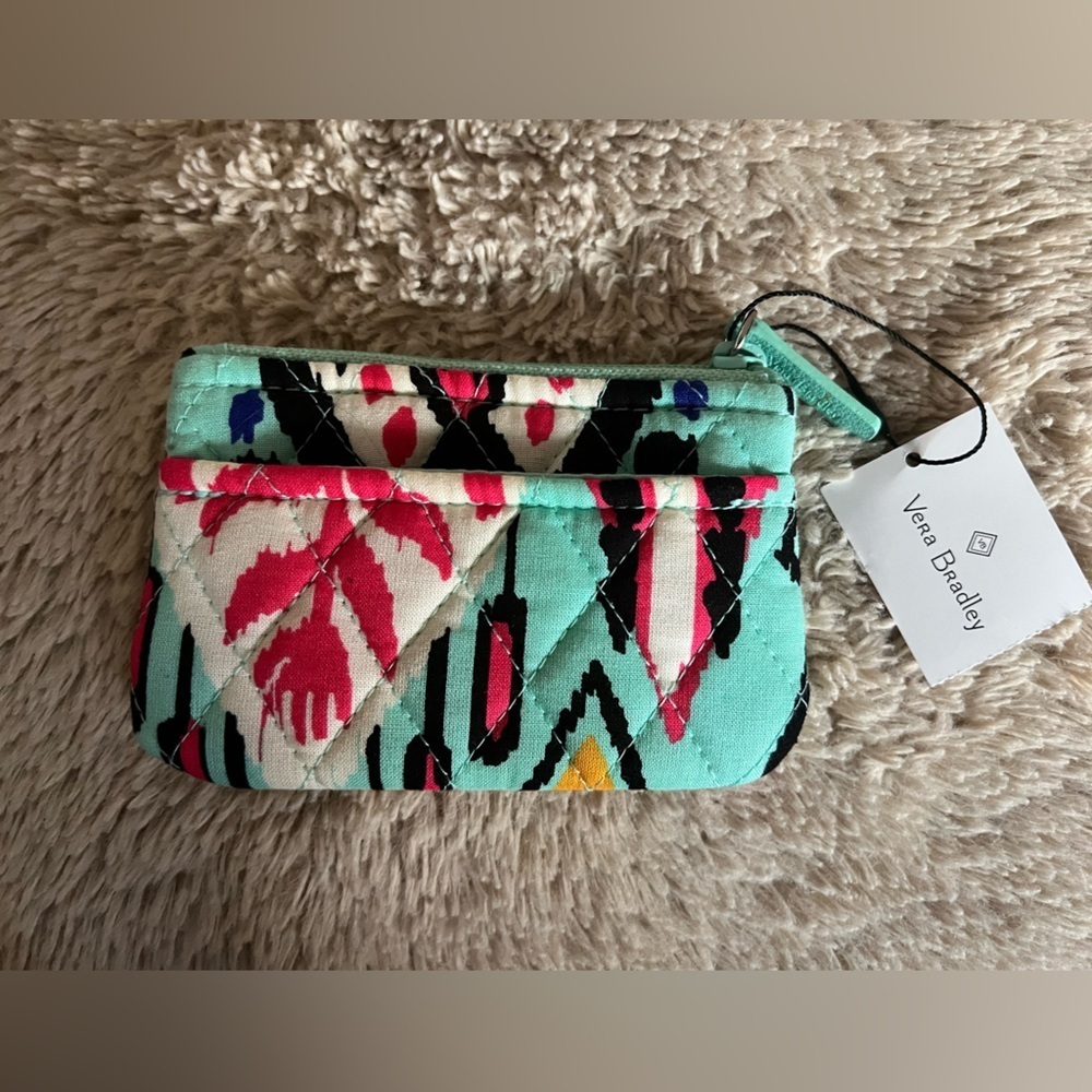 NWT Vera Bradley Nomadic Floral & Pueblo Zipper Coin Purse Quilted Fabric Wallet - Picture 5 of 9